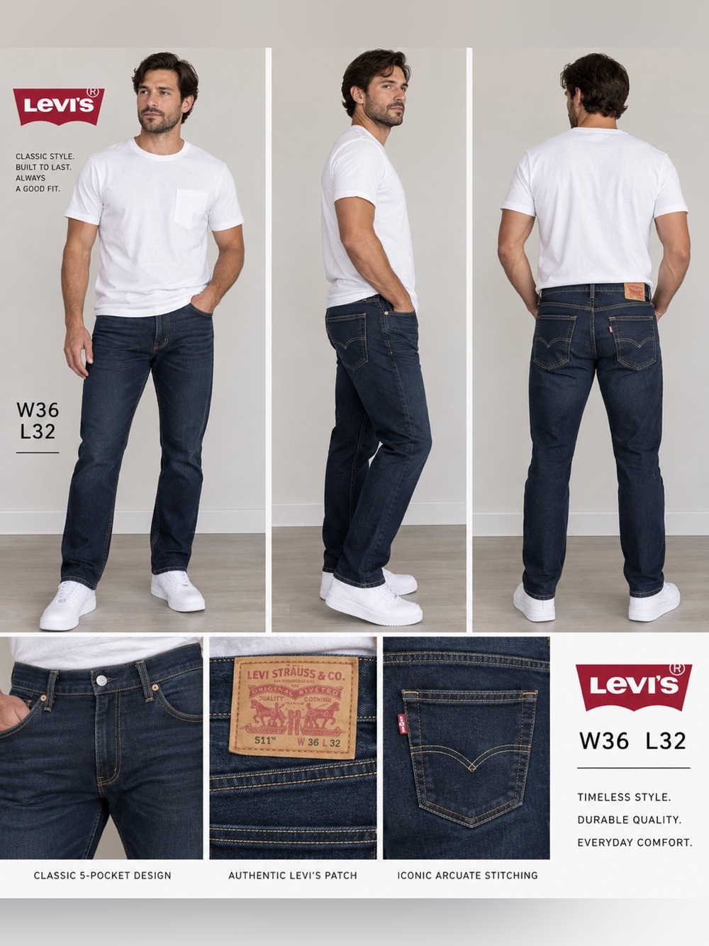 Levi’s 511 Men’s Dark Wash Jeans W36 L32